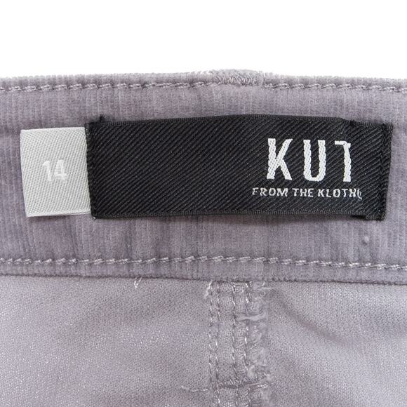 Kut From The Kloth Seal Grey Karen Corduroy Baby Bootcut Pants Size 14 - Picture 9 of 12